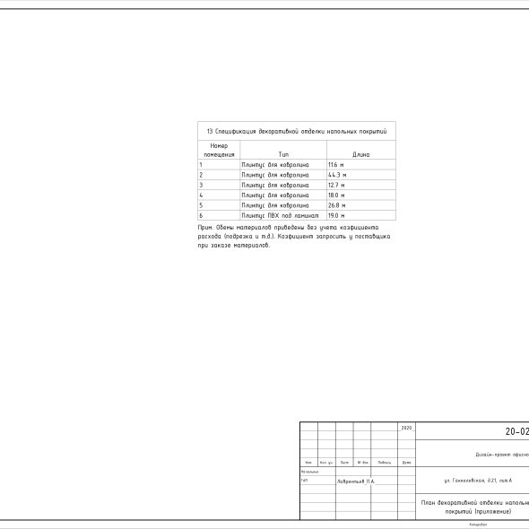 Дизайн проект офисного помещения черчеж