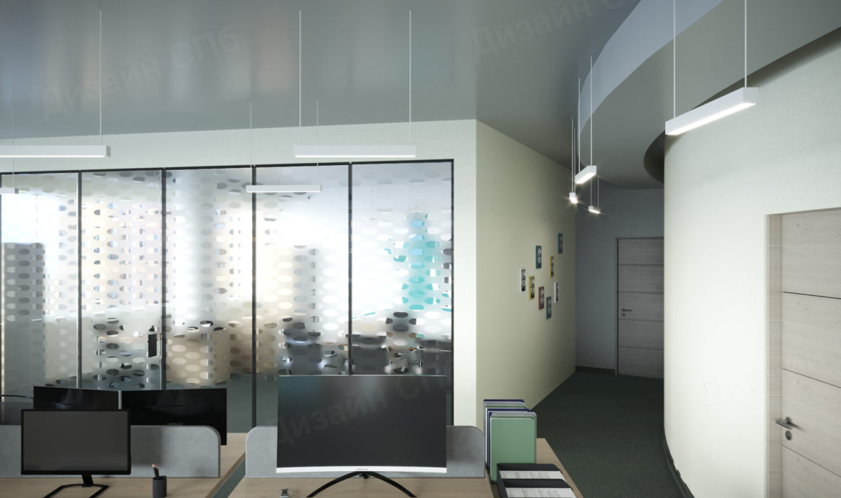 Дизайн проект рабочей зоны офисного помещения минимализм  