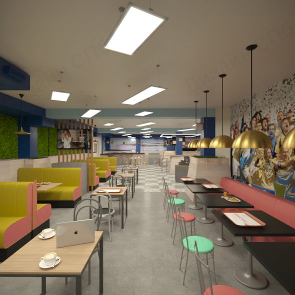 модерн в дизайне интерьера кафе спб  