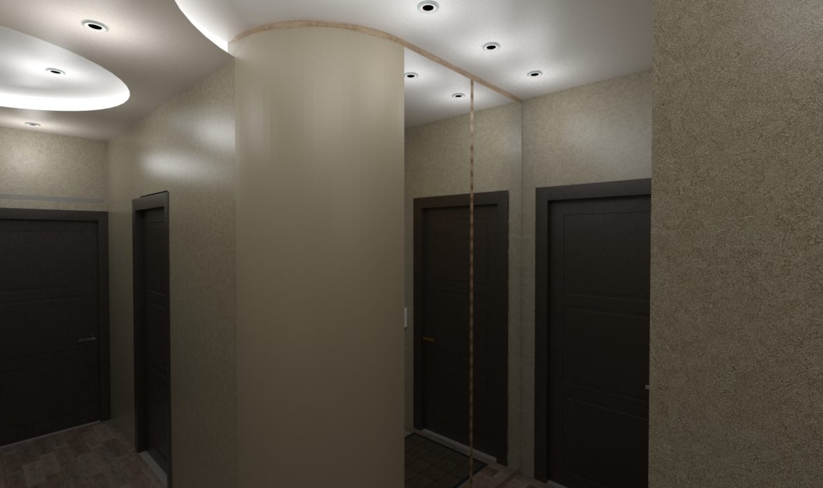 Трехкомнатная квартира дизайн интерьера потолки с подсветкой