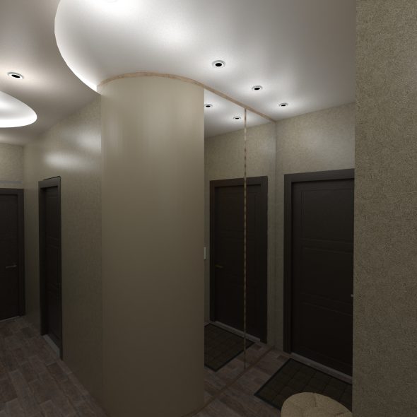 Трехкомнатная квартира дизайн интерьера потолки с подсветкой