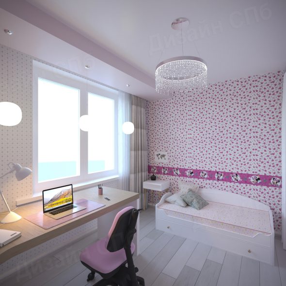 Дизайн проект трехкомнатной квартиры детская