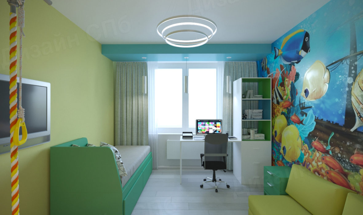 Дизайн проект трехкомнатной квартиры детская