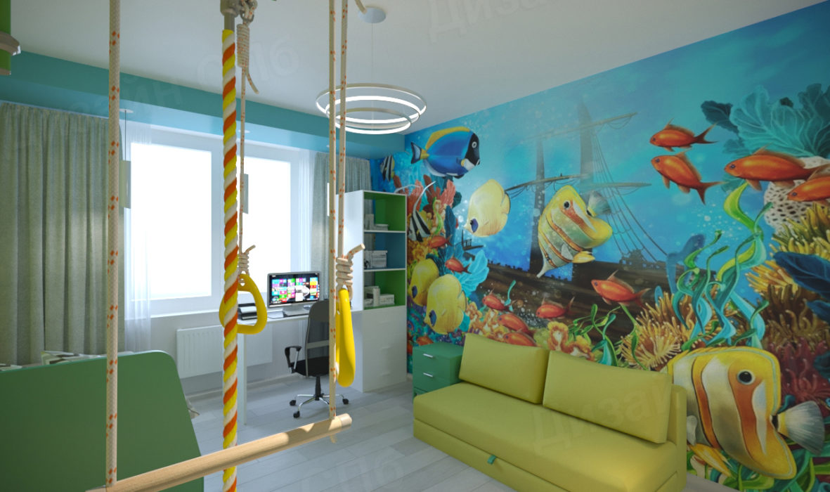 Дизайн проект трехкомнатной квартиры детская