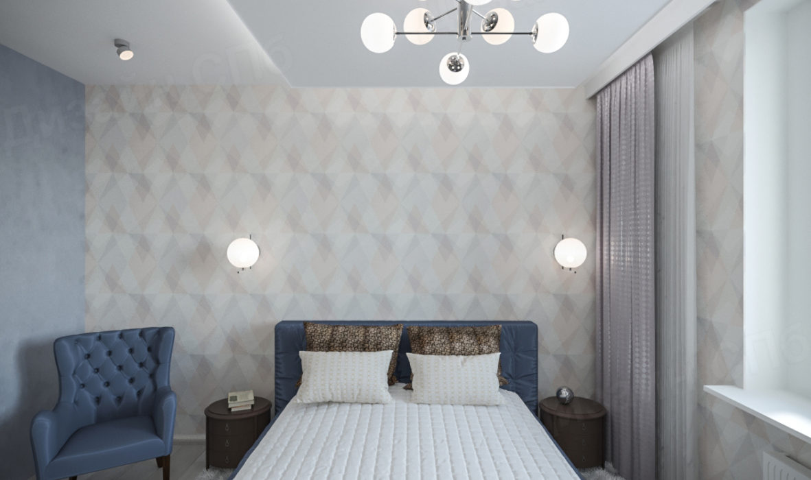 Дизайн проект трехкомнатной квартиры спальня
