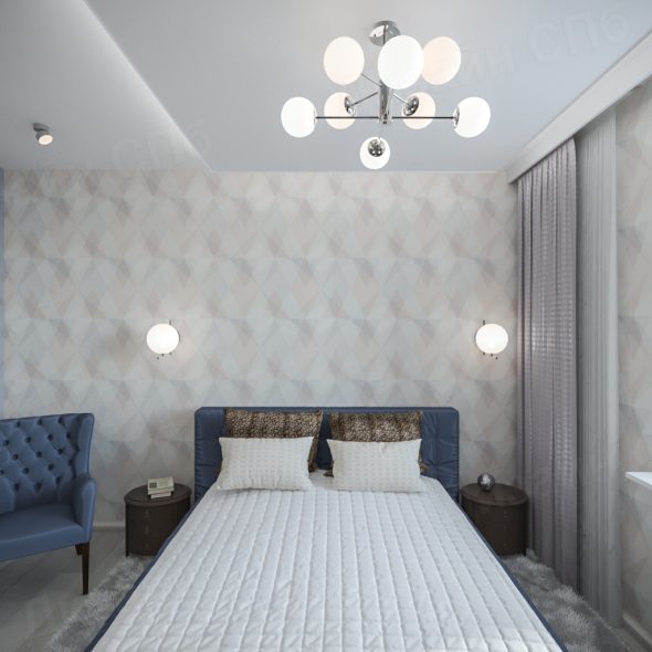 Дизайн проект трехкомнатной квартиры спальня
