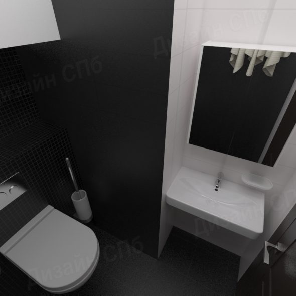 Трехкомнатная квартира дизайн интерьера санузла с раковиной