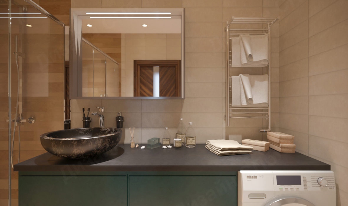 Дизайн-решение элитной современной ванной двухкомнатной квартиры