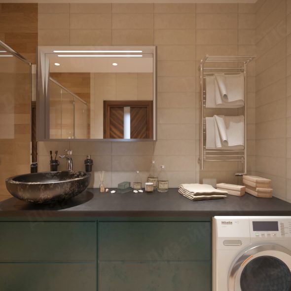 Дизайн-решение элитной современной ванной двухкомнатной квартиры