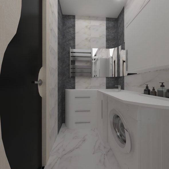 Проект дизайн интерьера трехкомнатной квартиры