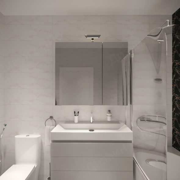 Дизайн ванной комнаты в черно-белых цветах