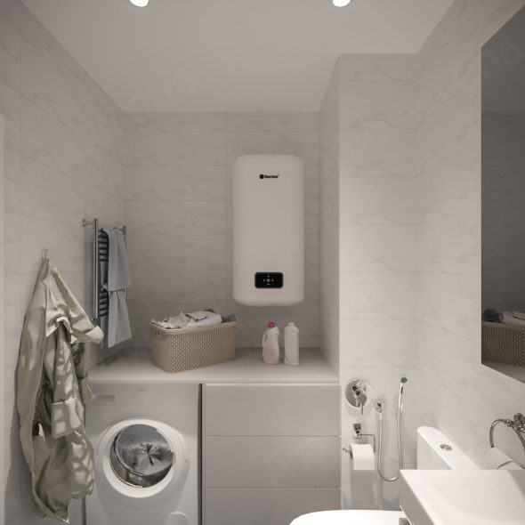 Дизайн ванной комнаты в черно-белых цветах