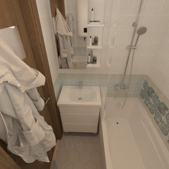 интерьер небольшой ванной современный стиль