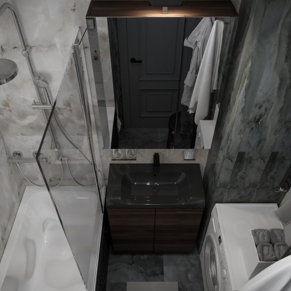 Дизайн ванной комнаты в темных тонах