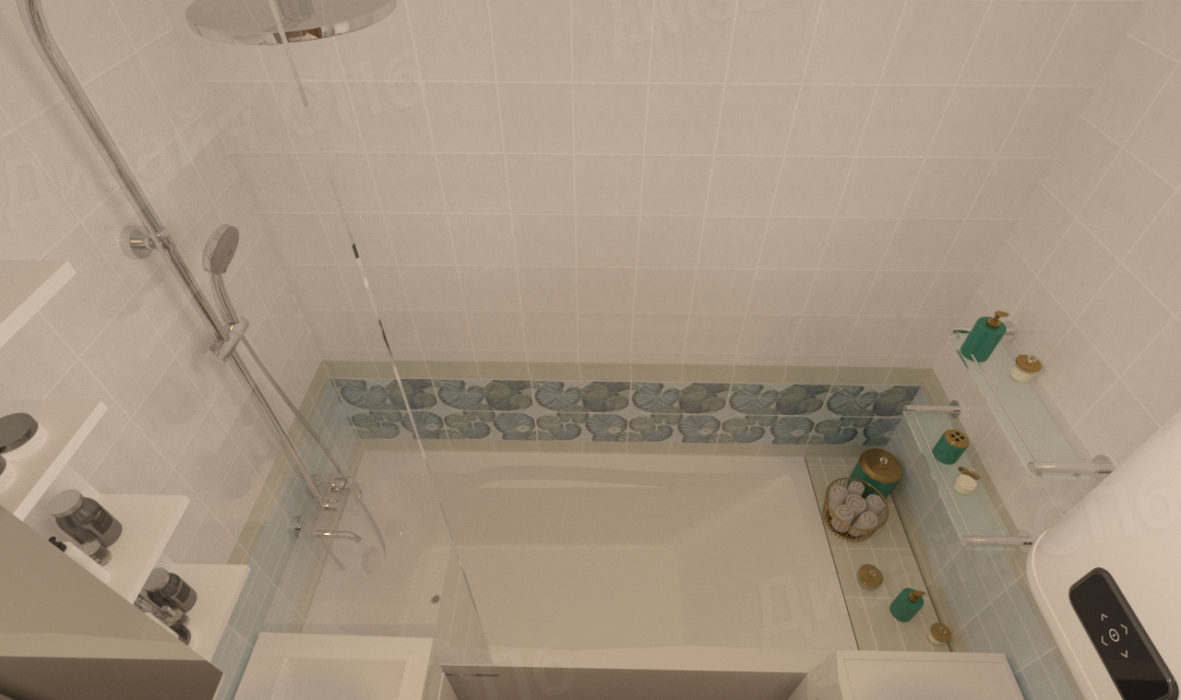 душ и ванная интерьер 2-х комнатной квартиры спб