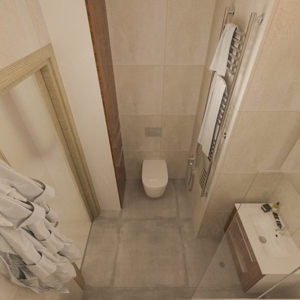 прозрачная душевая кабина и санузел четырехкомнатной квартиры дизайн минимализм