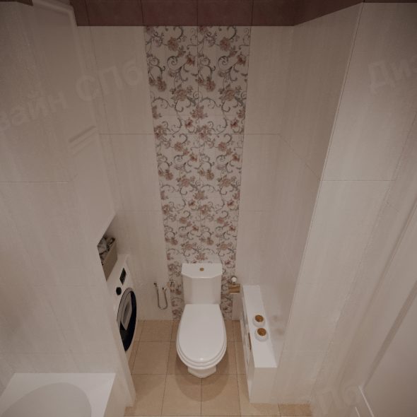 Бежевый санузел однокомнатная квартира спб дизайн неоклассика 