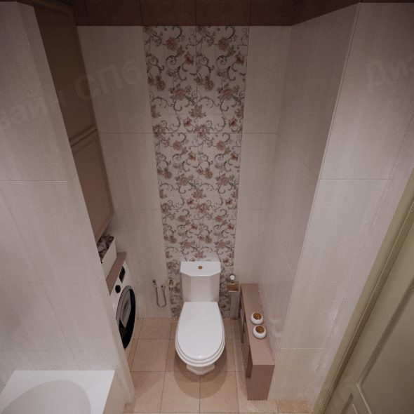 Бежевая однокомнатная квартира 