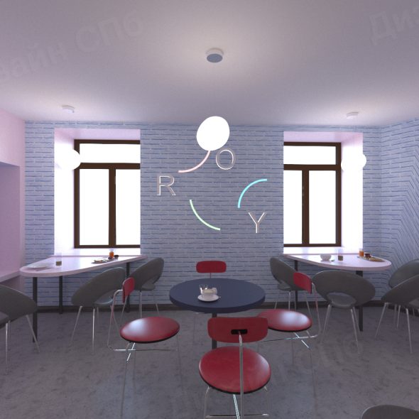 визуальное оформление стильного кафе поп-арт дизайн