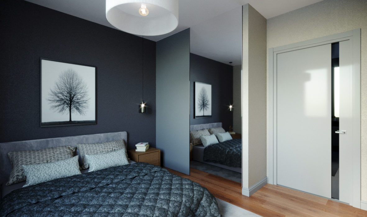 Дизайн проект спальни однокомнатной квартиры
