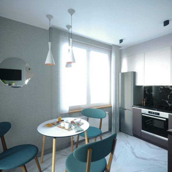 интерьер кухни однокомнатной квартиры сделать недорого