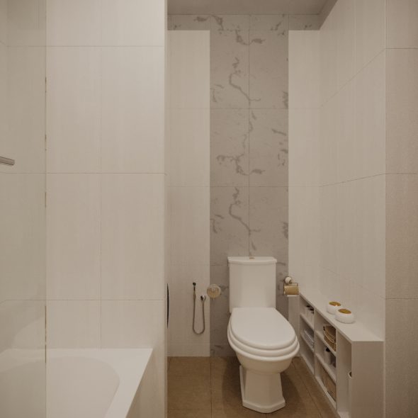  стильный санузел однокомнатной квартиры Прованс