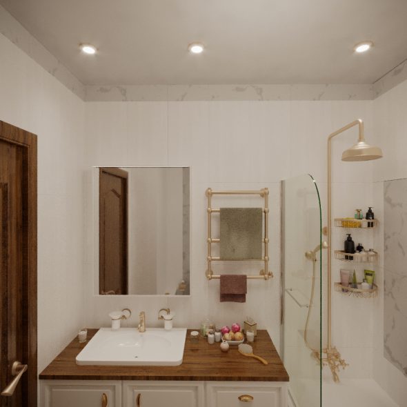 душевая в однокомнатной квартире стиль Прованс