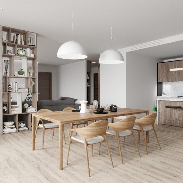 внутренняя экспозиция обеденного места гостиной частного коттеджа