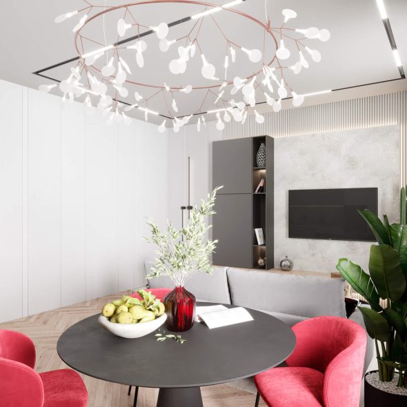 Дизайн проект кухни-гостиной