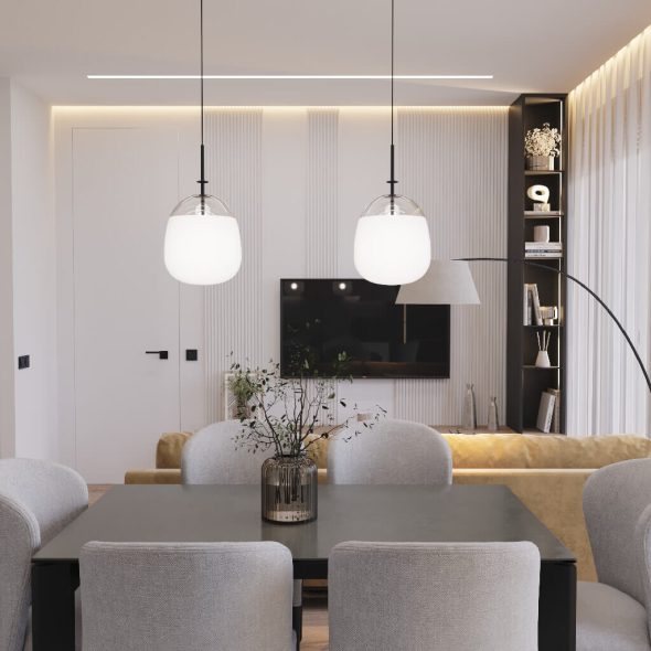 интерьер обеденной зоны 3-х комнатной квартиры 