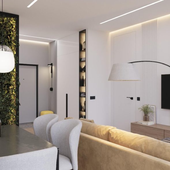 гостиная-кухня дизайн реальное 