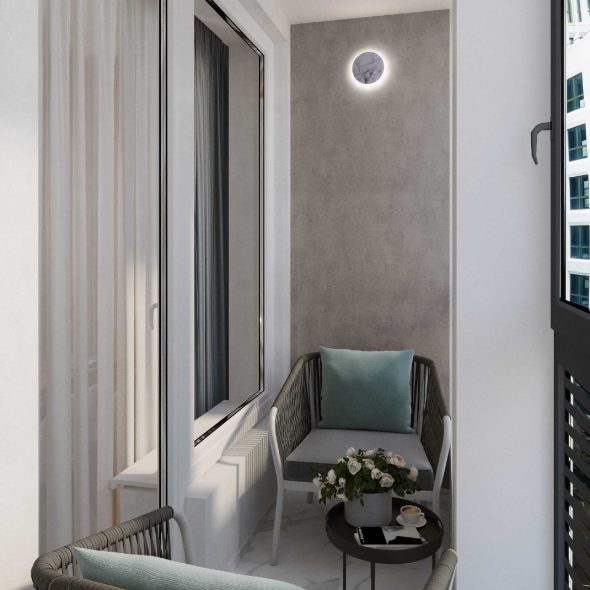 вид изнутри на лоджию в квартире 38 кв. м. спб