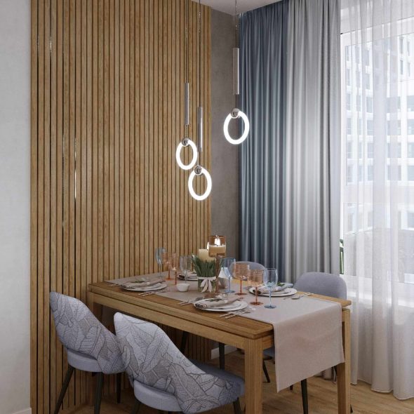 минималистичная квартира с отделкой из дерева 38 кв.м.