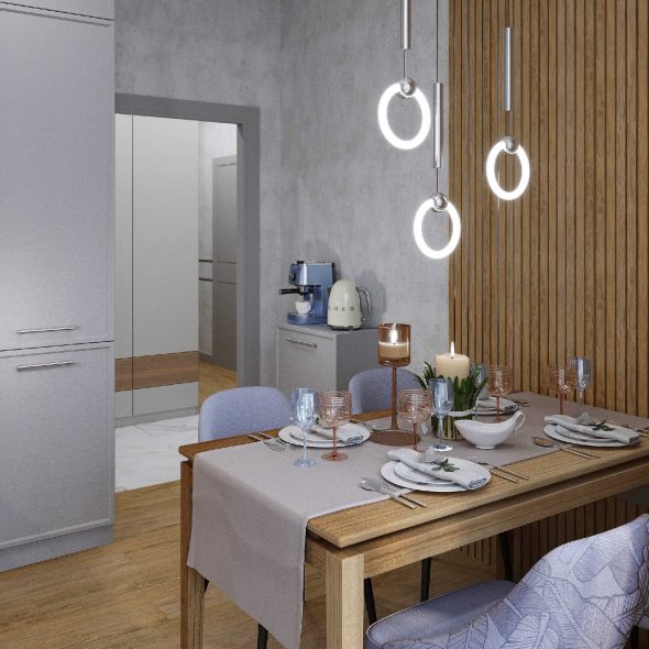 интерьер 38-метровой квартиры с дизайнерским решением 