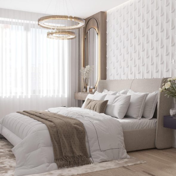 Дизайн спальни с туалетным столиком