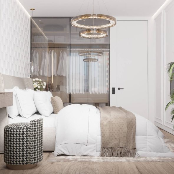 гармоничное оформление пространства спальни 2-х комнатной квартиры