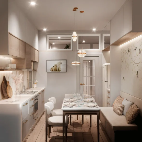 Двухкомнатная квартира для двух сестер 65 м2