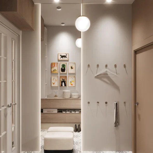 Двухкомнатная квартира для двух сестер 65 м2